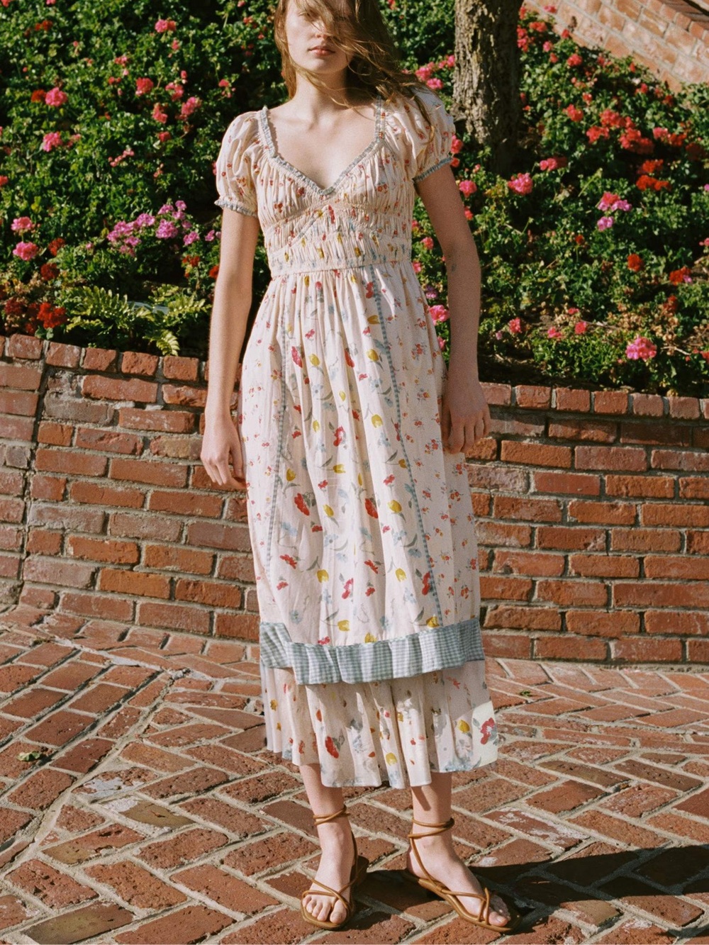 NWT Christy Dawn Matilde Lantana Blooms Cream XL Dress